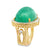 40-Carat Cabochon Emerald Diamond 18 Karat Yellow Gold Cocktail Statement Ring