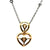 Modern Multi-Color Diamond Heart Drop Pendant Necklace 18 Karat Two Tone Gold