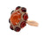 Orange and Red Cabochon Garnet Diamond 14 Karat Rose Gold Vintage Cocktail Ring