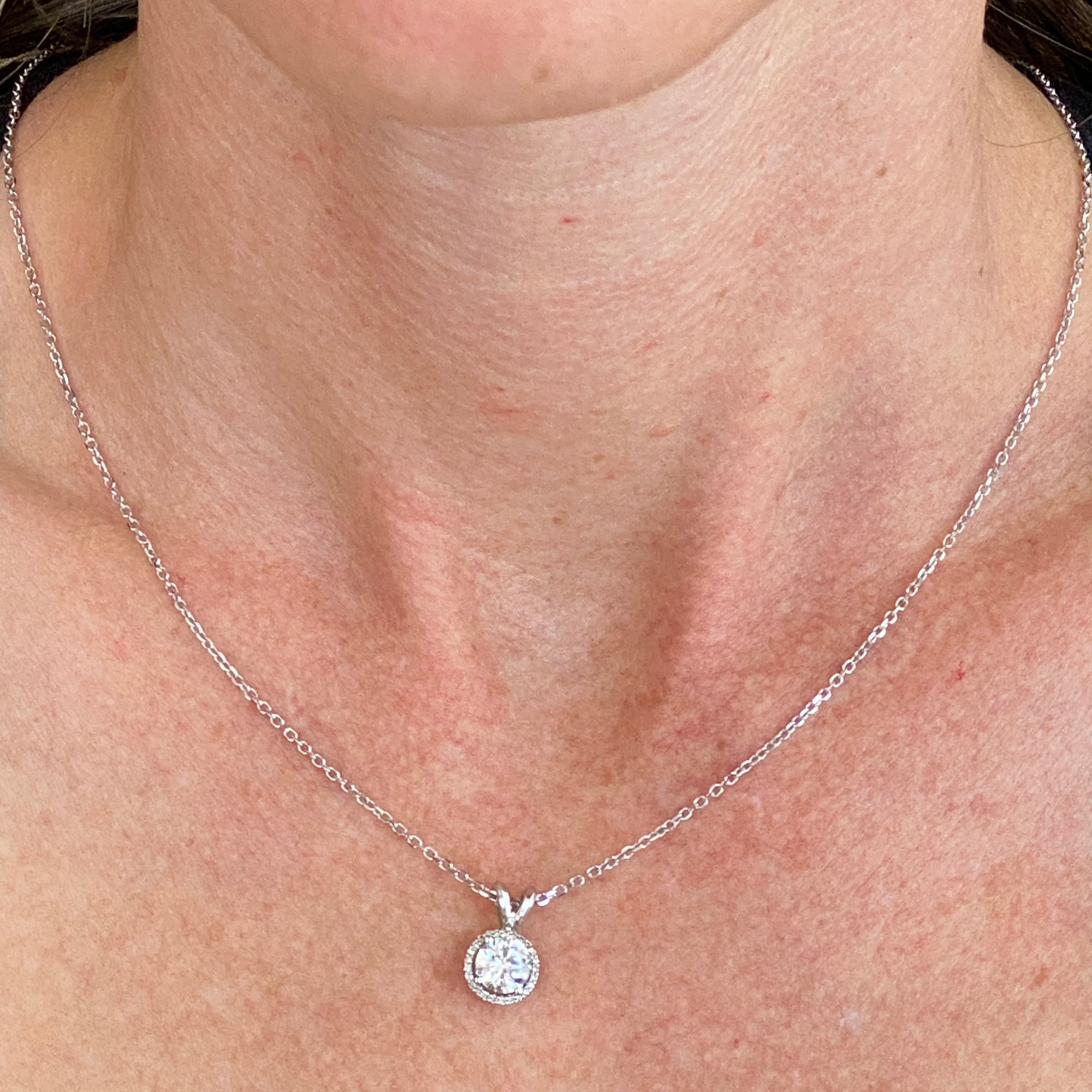 Diamond Solitaire Necklace in 14K White Gold – shlomitrogel