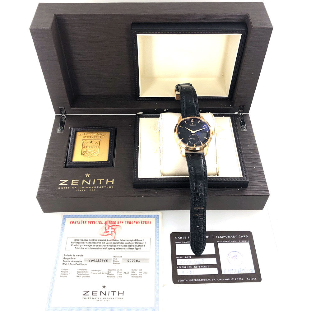 Zenith 1955 18 Karat Rose Gold Limited Edition Watch Box & Papers