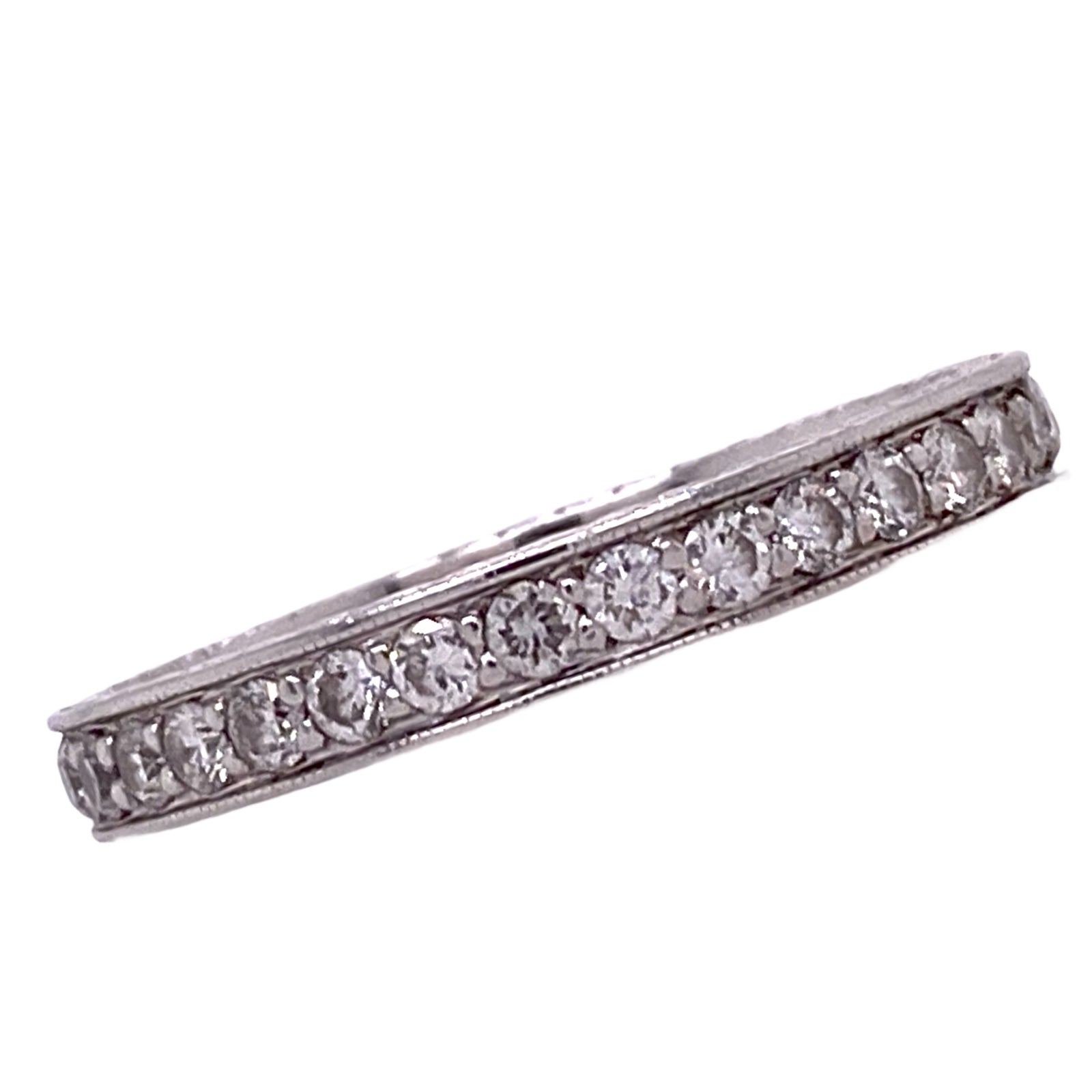 1.00 Carat Diamond 14 Karat White Gold Eternity Band Ring Size 7.75