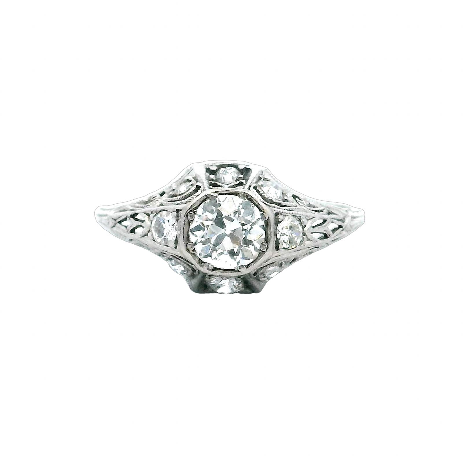 Art Deco Diamond Filigree Ring