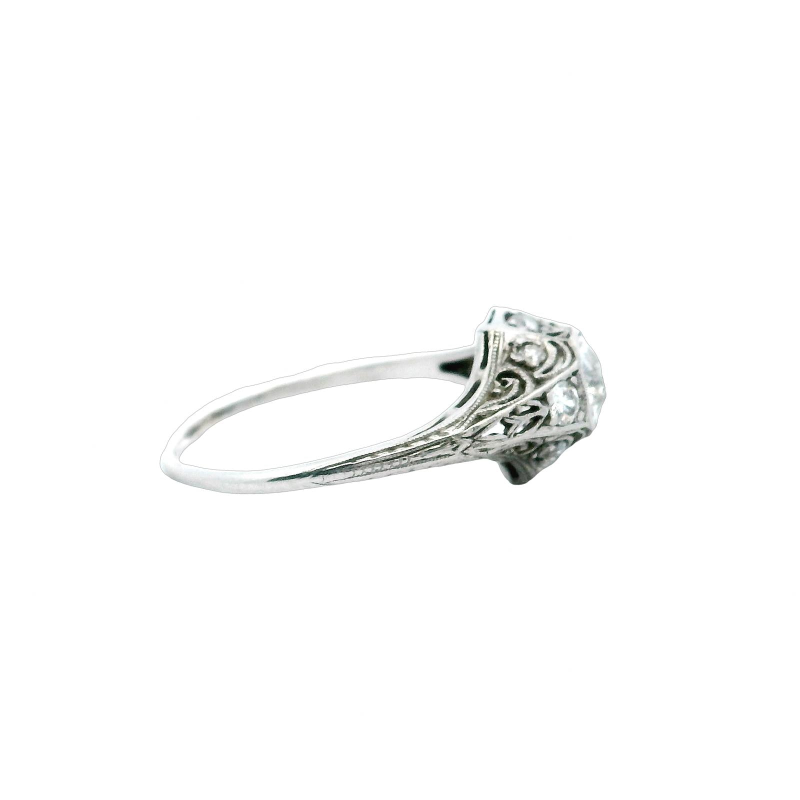 Art Deco Diamond Filigree Ring