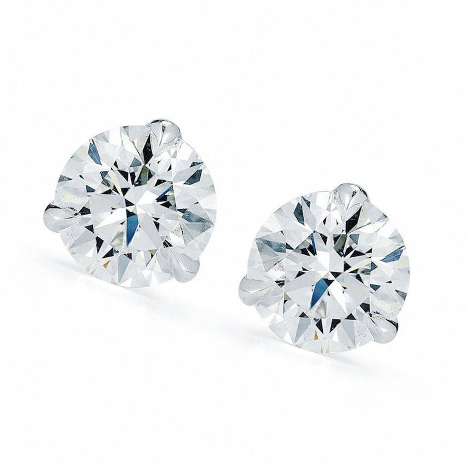 1.50 CTW Diamond Stud Earrings GIA Certified F-G/VS2-SI2 White Gold Martini Mountings